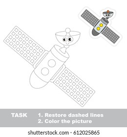 Space Station. Dot to dot educational game for kids.