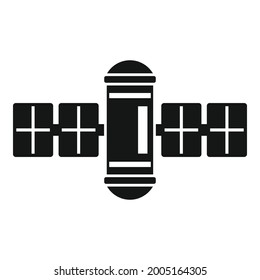 Space station exploration icon flat vector. Mars international ship. Astronaut spaceship