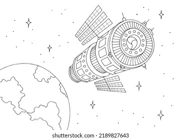 Space station graphic black
