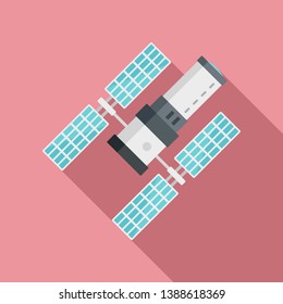 Space station icon. Flat illustration of space station vector icon for web design