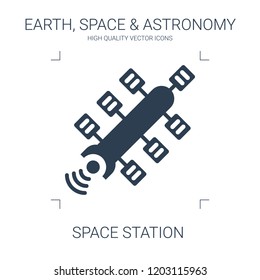 space station icon. high quality filled space station icon on white background. from earth space astronomy collection flat trendy vector space station symbol. use for web and mobile