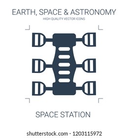 space station icon. high quality filled space station icon on white background. from earth space astronomy collection flat trendy vector space station symbol. use for web and mobile