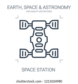 space station icon. high quality line space station icon on white background. from earth space astronomy collection flat trendy vector space station symbol. use for web and mobile
