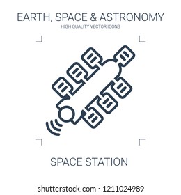 space station icon. high quality line space station icon on white background. from earth space astronomy collection flat trendy vector space station symbol. use for web and mobile
