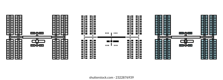 Space Station Icon, an iconic representation of a space station, symbolizing human exploration, scientific advancements, and the wonders of outer space.