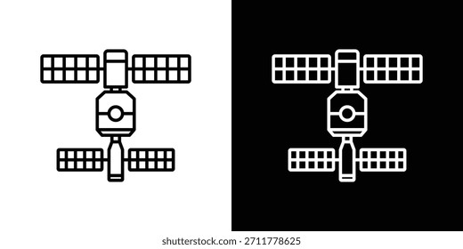 Space station icon outline. Vector isolated pictogram for web