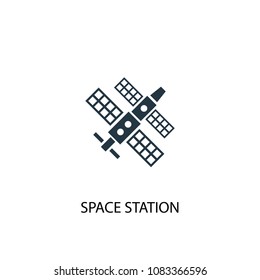 space station icon. Simple element illustration. space station concept symbol design from space exploration collection. Can be used for web and mobile.