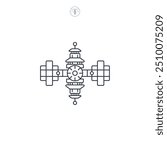 Space Station icon symbol vector illustration isolated on white background