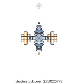 Ícone da estação espacial símbolo ilustração vetorial isolado no fundo branco