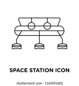 Space Station Icon Vector Isolated On White Background, Space Station Transparent Sign