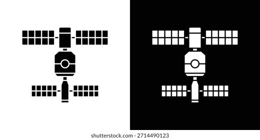 Space station icons vector silhouette design. Vector flat graphic design illustration.