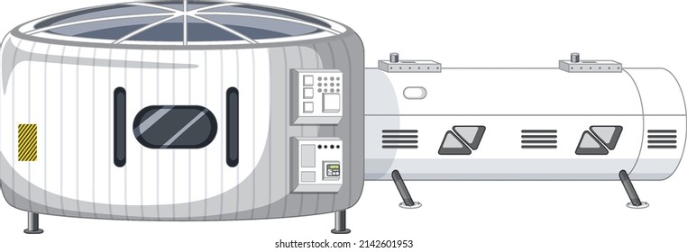 Estación espacial sobre ilustración de fondo blanco