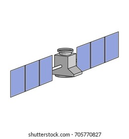 Space station in orbit. Space technology single icon in cartoon style vector symbol stock illustration web.