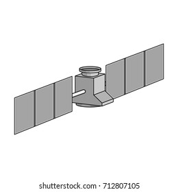 Space station in orbit. Space technology single icon in monochrome style vector symbol stock illustration web.