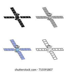 Space station in orbit. Space technology single icon in cartoon style vector symbol stock illustration web.