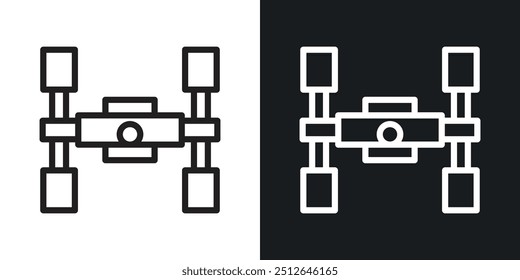 Space station outlined icon vector collection.
