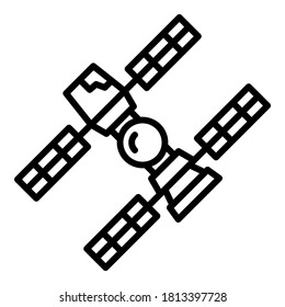 Space Station Probe Icon. Outline Space Station Probe Vector Icon For Web Design Isolated On White Background