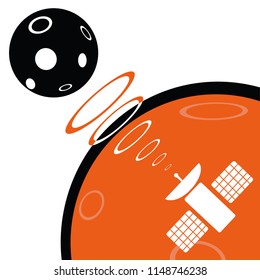 Space station sends signals to a remote planet
