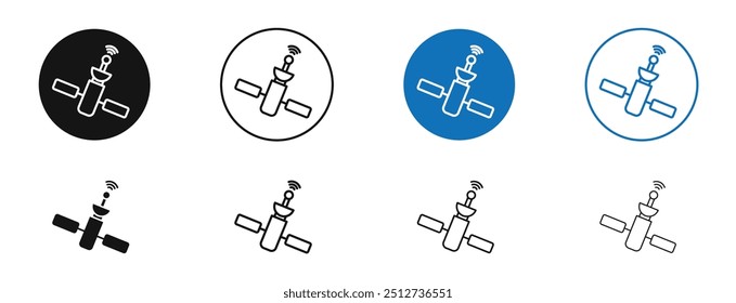 Space station in set in black and blue color