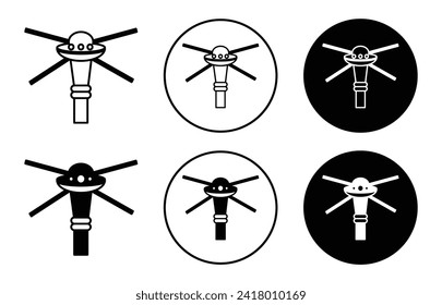 Colección de iconos simple de estación espacial establecida en color de fondo blanco