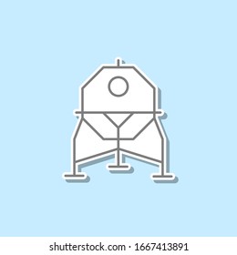 Space station sticker icon. Simple thin line, outline vector of web icons for ui and ux, website or mobile application
