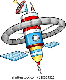 Space Station Vector Illustration Art