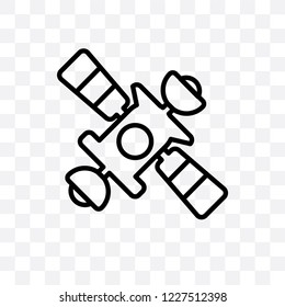 Space station vector linear icon isolated on transparent background, Space station transparency concept can be used for web and mobile