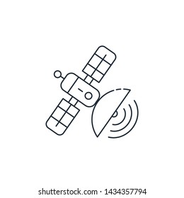 Space station. Vector linear icon.