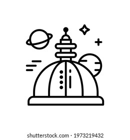 Space Station vector outline icon. space symbol eps 10 file
