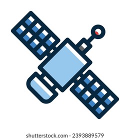 Space Station Vector Thick Line Filled Dark Colors Icons For Personal And Commercial Use.
