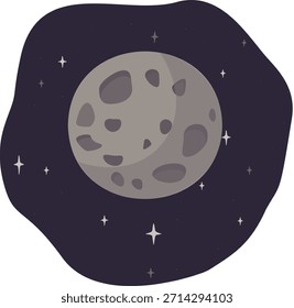 Etiqueta engomada del espacio con la Imagen de la Luna