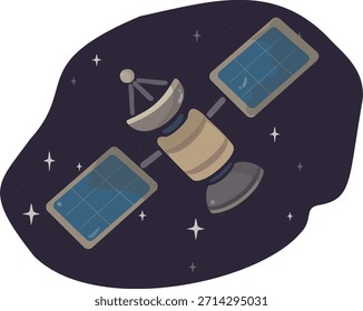 Space sticker with a satellite image