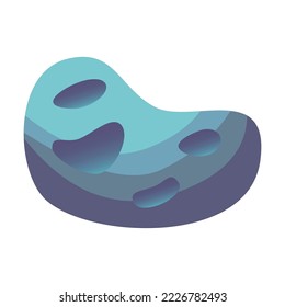 Space stone cartoon vector illustration. Colorful asteroid. Space, planet, crater, game concept
