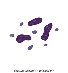 Space stones. Asteroids. Elements of the universe. Hand drawn colorful vector isolated blue illustration