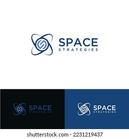 space strategy logo design in letter combination s