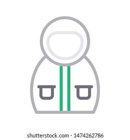 space suit colour line vector icon