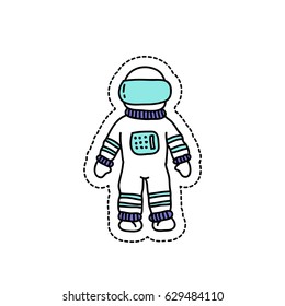 space suit doodle icon, sticker