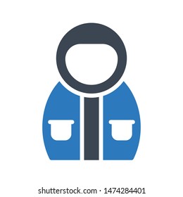 space suit glyph colour vector icon
