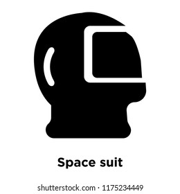 Space suit icon vector isolated on white background, logo concept of Space suit sign on transparent background, filled black symbol
