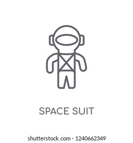 Space suit linear icon. Modern outline Space suit logo concept on white background from ASTRONOMY collection. Suitable for use on web apps, mobile apps and print media.