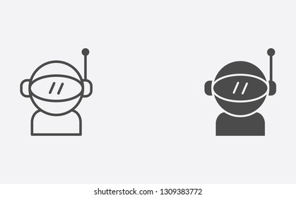 Space suit outline and filled vector icon sign symbol