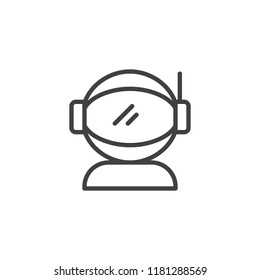Space suit outline icon. linear style sign for mobile concept and web design. Astronaut head simple line vector icon. Cosmonaut symbol, logo illustration. Pixel perfect vector graphics