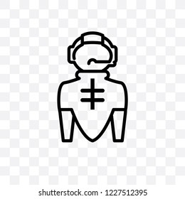 Space suit vector linear icon isolated on transparent background, Space suit transparency concept can be used for web and mobile