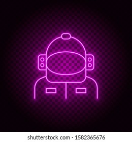 Space suit, vector, neon icon illustration isolated vector sign symbol - insurance icon vector black - Vector