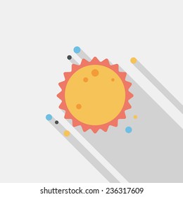 Space sun flat icon with long shadow,eps10