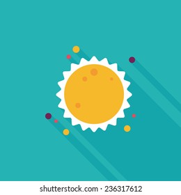 Space sun flat icon with long shadow,eps10