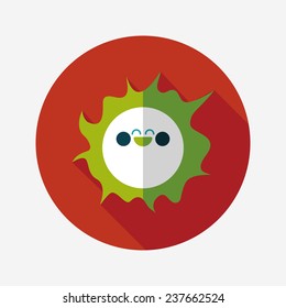 Space sun flat icon with long shadow,eps10