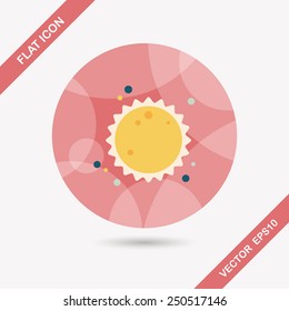 Space sun flat icon with long shadow,eps10