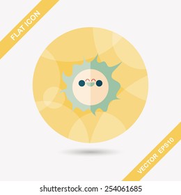 Space sun flat icon with long shadow,eps10