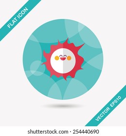 Space sun flat icon with long shadow,eps10
